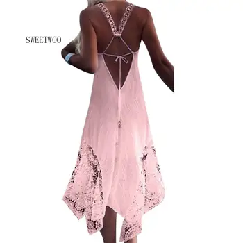 

Sexy Women Long Beach Dress 2020 White Beach Tunic Swimsuit Bikini Lace Cover Up Beach Swimwear Plus Size 5xl Swim Dress Tunic