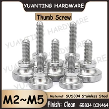 

3Pcs~10Pcs GB834 DIN464 M2 M2.5 M3 M4 M5 SUS304 Stainless Steel Knurled Thumb Screws High Step Head Hand Tighten Thumb Screw