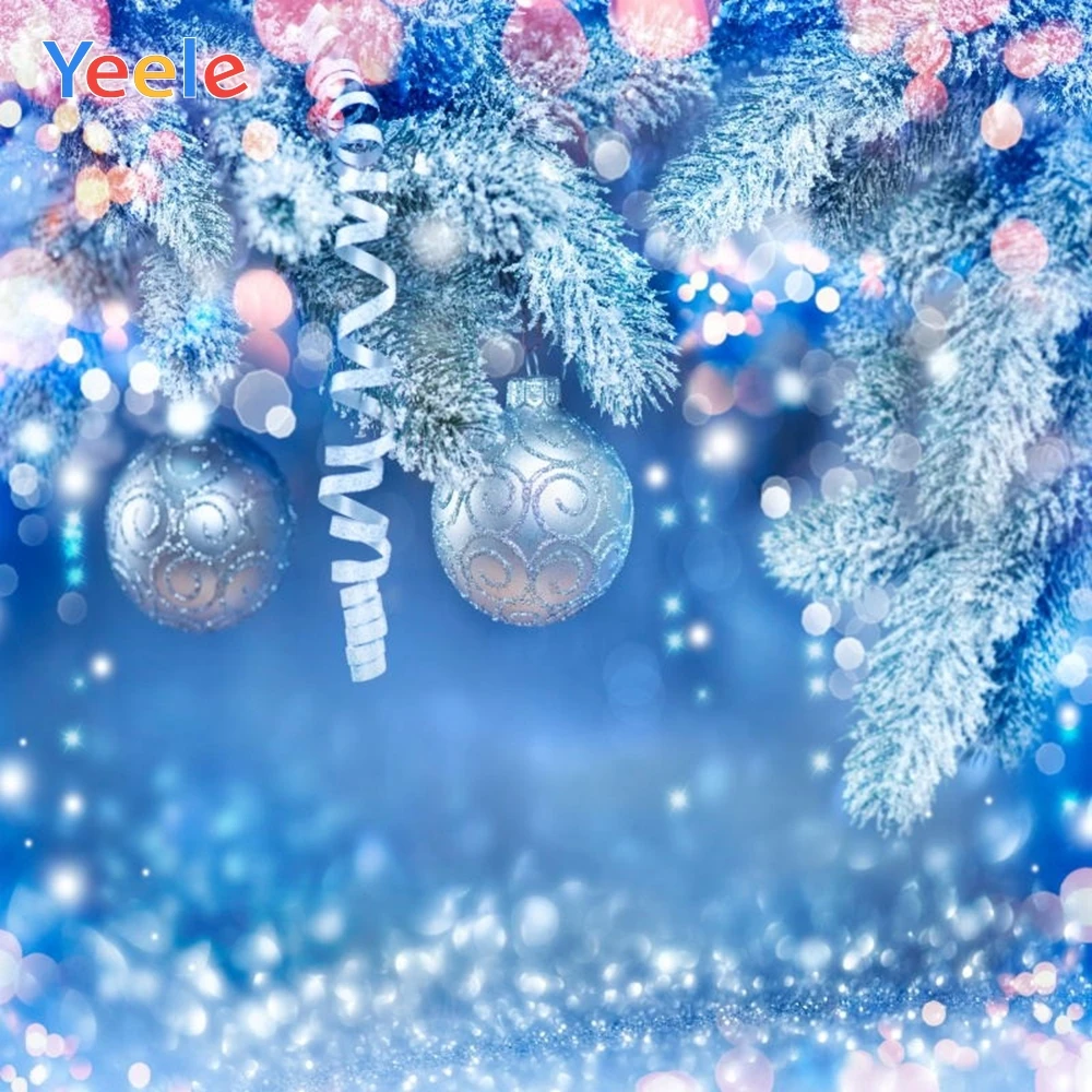 

Yeele Christmas Tree Ball Winter Snow Forest Polka Dots Shiny Light Bokeh Backdrop Vinyl Photography Background For Photo Studio