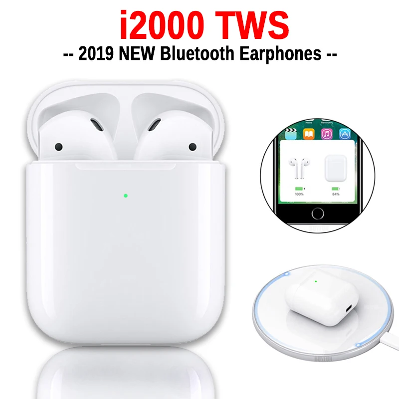 

Wireless Earphone i2000 TWS Blutooth 5.0 Earbuds Touch Control Pop Up 1:1 Headset 6D Super Bass In-Ear PK i7 i12 i500 Earphones