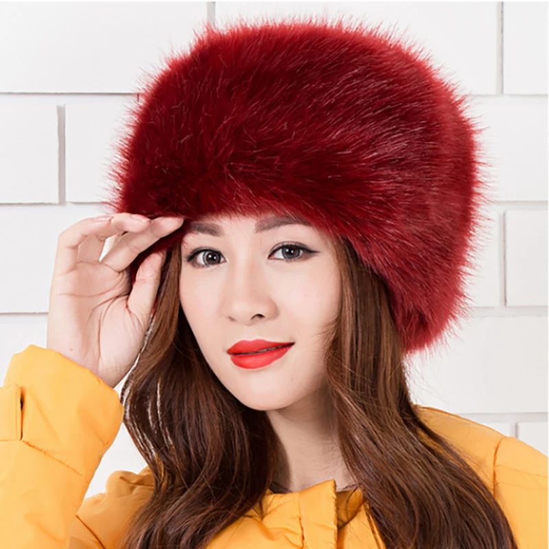 Dilidala Новая женская зимняя шапка для женщин, Высококачественная шапка из искусственного меха лисы, теплая Модная шапка, зимние шапки для женщин