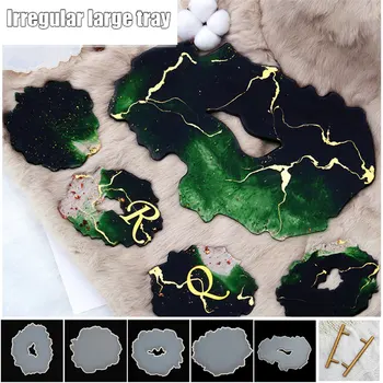 

Newly Large Wave Shape Irregular Coasters Resin Casting Mold Resin Craft Art Coasters Tray Base Mold DOD886