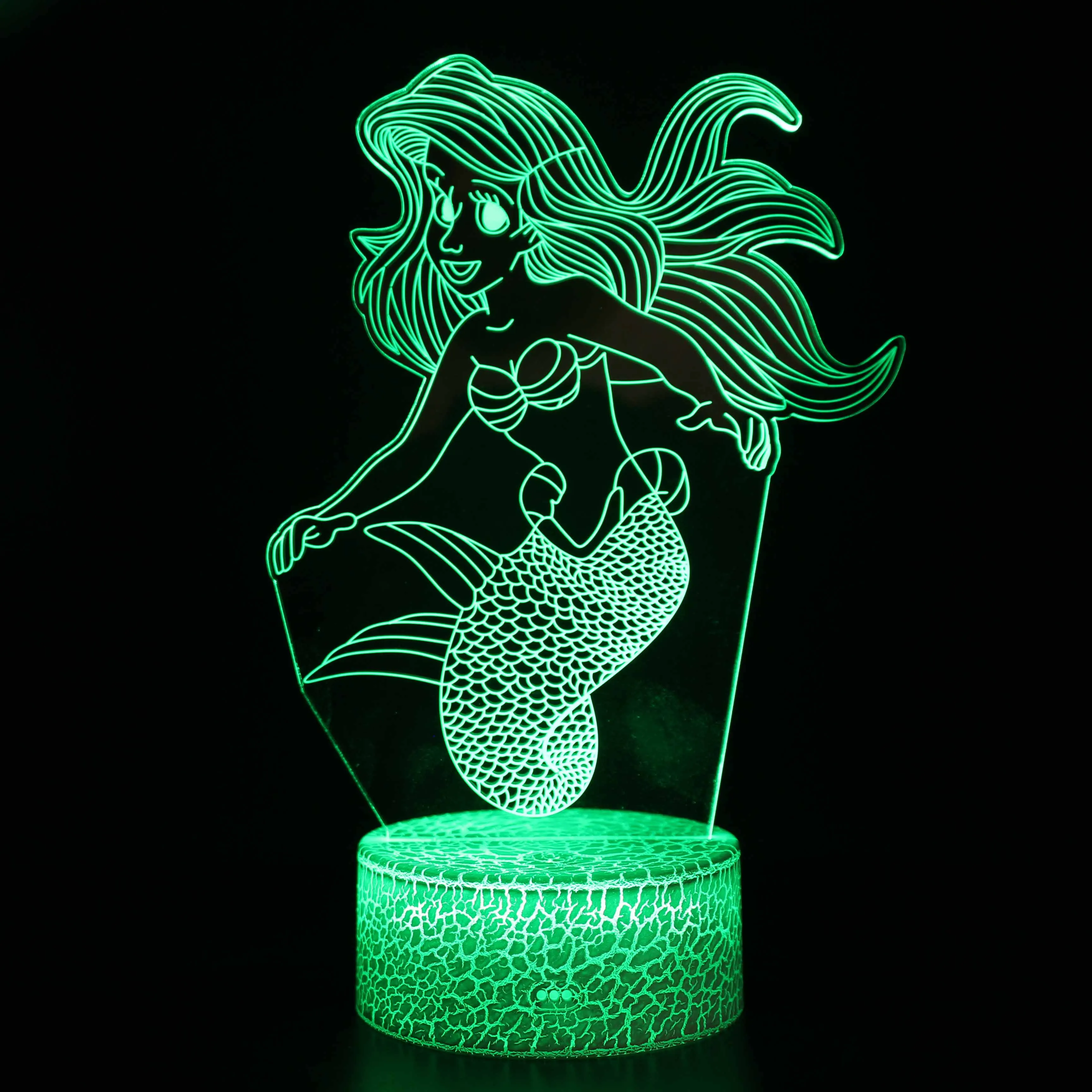 cool night lights 3D Mermaid Beauty Figure Night Lamp Room Decor RGB Light Christmas Birthday Gift For Kids Bedroom Decoration USB Fancy Lighting decorative night lights