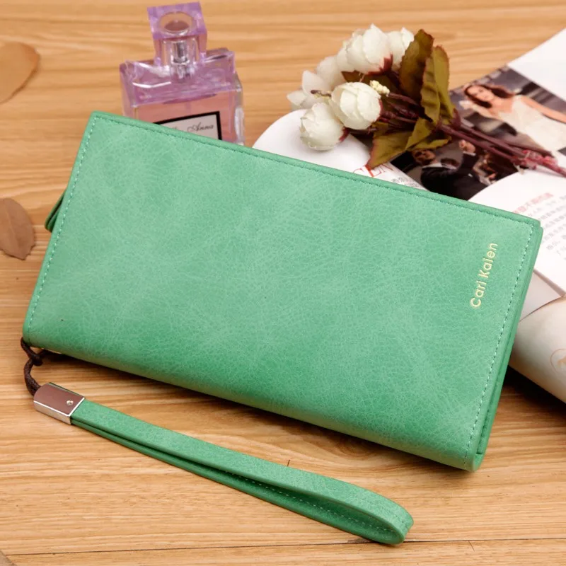 

Luxury Brand Leather Wallets Women Long Zipper Coin Purses wrist strap Design Clutch Wallet Female Money Credit Card Holder 2020