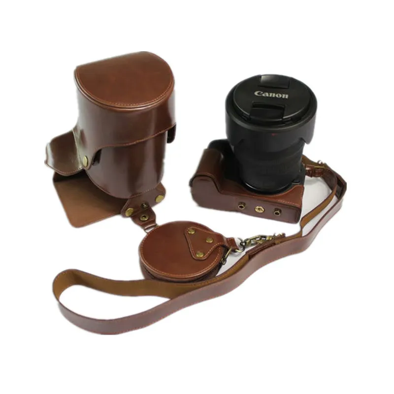 Роскошная версия PU кожаная сумка для камеры чехол для Canon EOS RP EOSRP батарея открытая с ремешком черный коричневый кофе