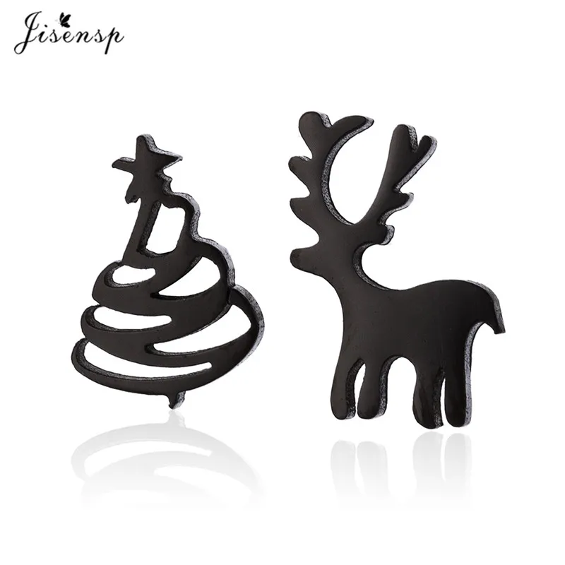 Jisensp, корейский стиль, простые круглые треугольные серьги-гвоздики для женщин, Геометрические Квадратные серьги, K-pop ювелирные изделия, рождественские серьги - Окраска металла: GED141B