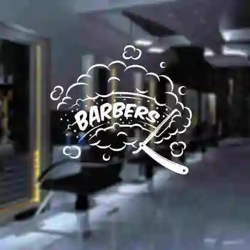 

Barbershop Sticker Bread Decal Customized Vinyl Wall Art Decor Windows Decoration Haircut Shavers Glass Barbershop Decals