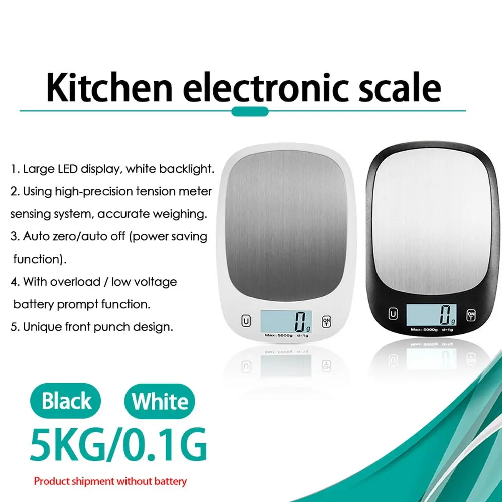 

5kg/1g Portable LCD Digital Scale For Kitchen Food Precise Postal Cooking Scale Baking Scale Balance Measuring Weight