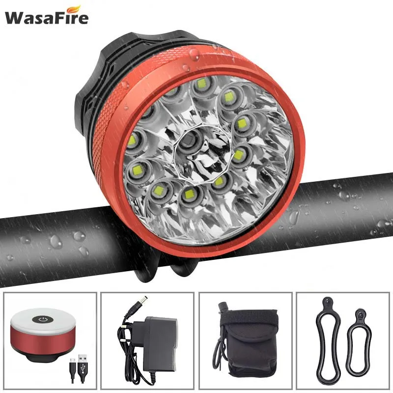 WasaFire 20000lm 12 * XML-T6 светодиодный велосипедный светильник 2 в 1 велосипедная передняя фара 9600 мАч 18650 батарея + USB задний велосипедный светильник WasaFire 20000lm 12 * XML-T6 светодиодный велосипедный светильник 2 в 1 велосипедная передняя фара 9600 мАч 18650 батарея + USB задний велосипедный светильник