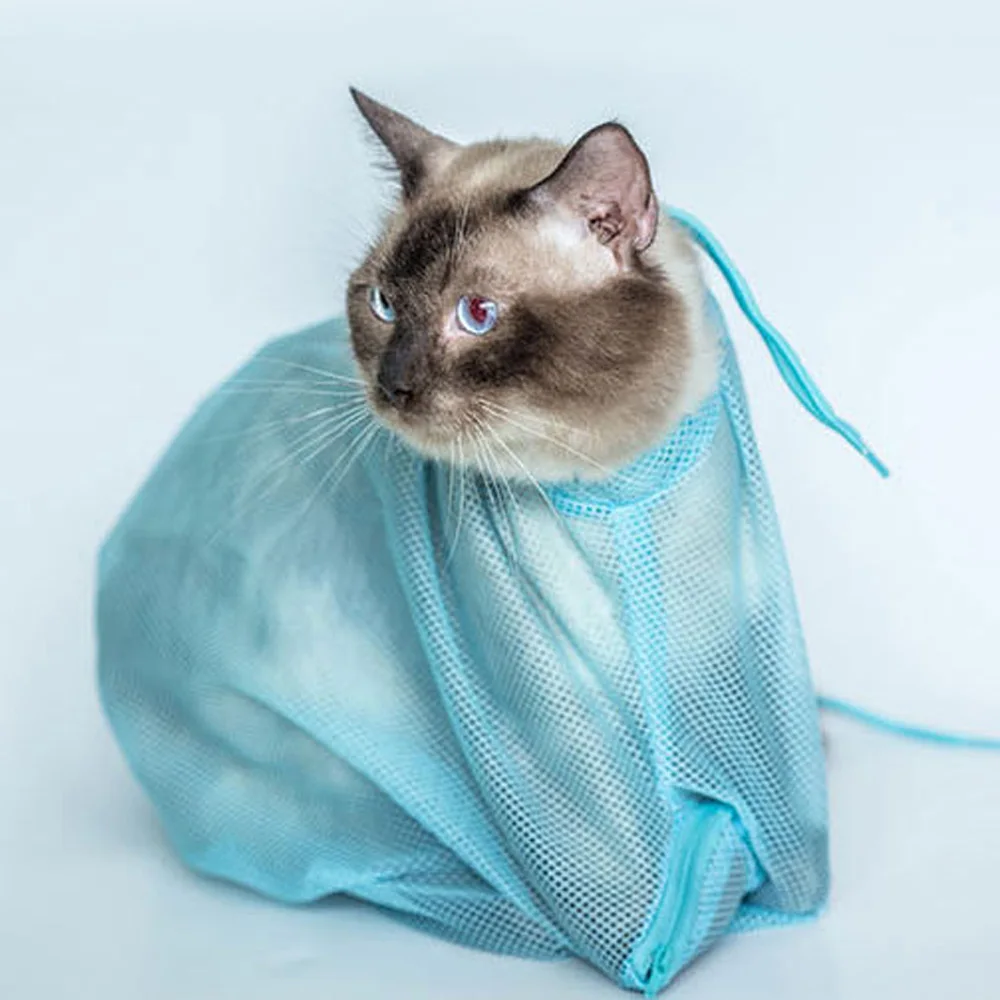 Сетчатая Сумка для ухода за кошками, сумки для ухода за кошками, моющие сумки для ухода за кошками, для купания домашних животных, обрезка ногтей, укусы, удерживающие от царапин, Сетчатая Сумка