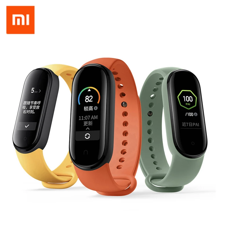

Xiaomi Original Mi Band 5 Bracelet 1.1" AMOLED Colorful Screen Heart Rate Fitness Tracker Bluetooth 5.0 Waterproof Mi Band