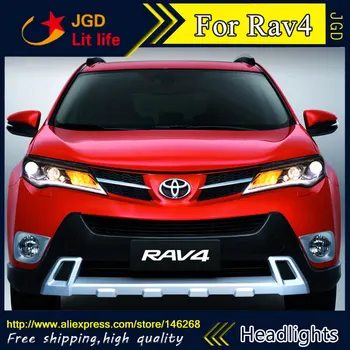 

Car styling LED HID Rio LED toyota RAV4 headlight Head Lamp case for Toyota RAV4 headlights Bi-Xenon Lens low beam