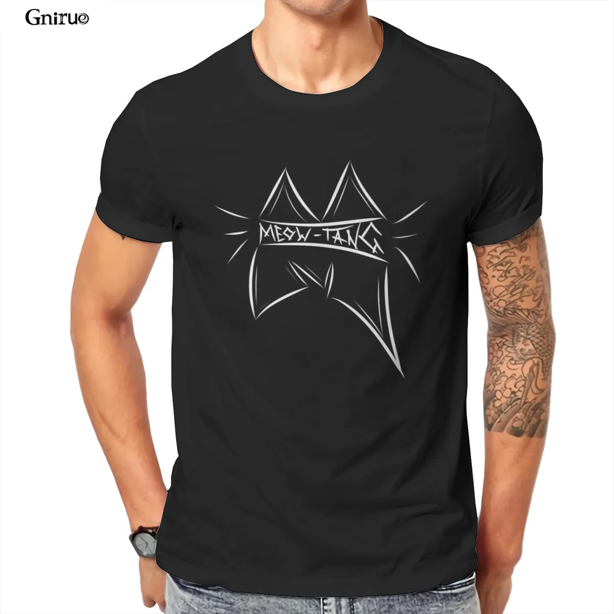 Wholesale Meow Tang White Games Groot Woman KoreanStyle Tees 108643 | Мужская одежда