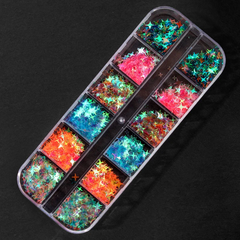 Q01736 T-TIAO-клуб, 1 коробка, голографическая бабочка, блестящие хлопья, смешанные цвета, Стразы для ногтей, 3D кристалл, AB стекло, сделай сам, украшение для ногтей - Цвет: Q01736
