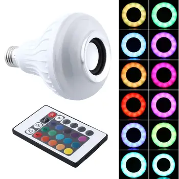 

E27 Bluetooth Mini Audio Speaker RGB Color Light Warm White Bulb Music Lamp.
