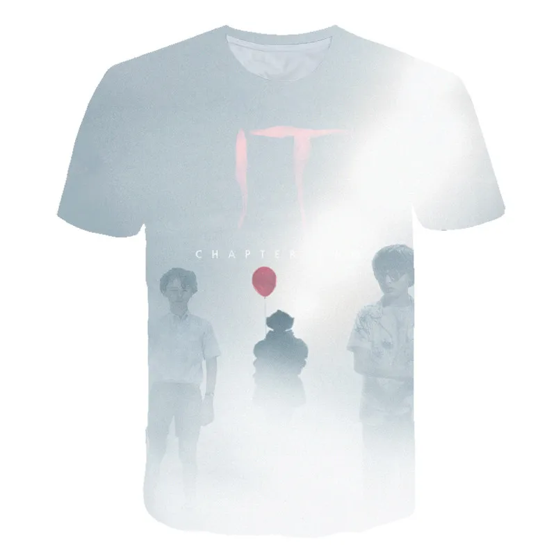 Thriller Horror Movie IT одежда для клоуна 3D Принт футболки для мужчин и женщин Летняя индивидуальная футболка Уличная Повседневная футболка футболки топы
