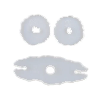 

3Pc Wine Rack Mold DIY Crystal Epoxy Mold Wine Tray Wine Glass Rack Coaster Irregular Silicone Rack Mold with Holes