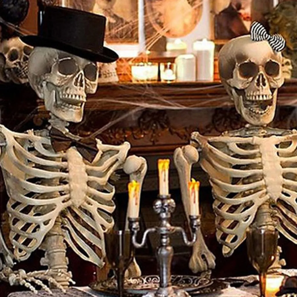 

1Pcs Halloween Prop Skeleton Full Size Skull Hand Life Body Anatomy Model Decor Jointed Skeleton Human Can sit stand F815
