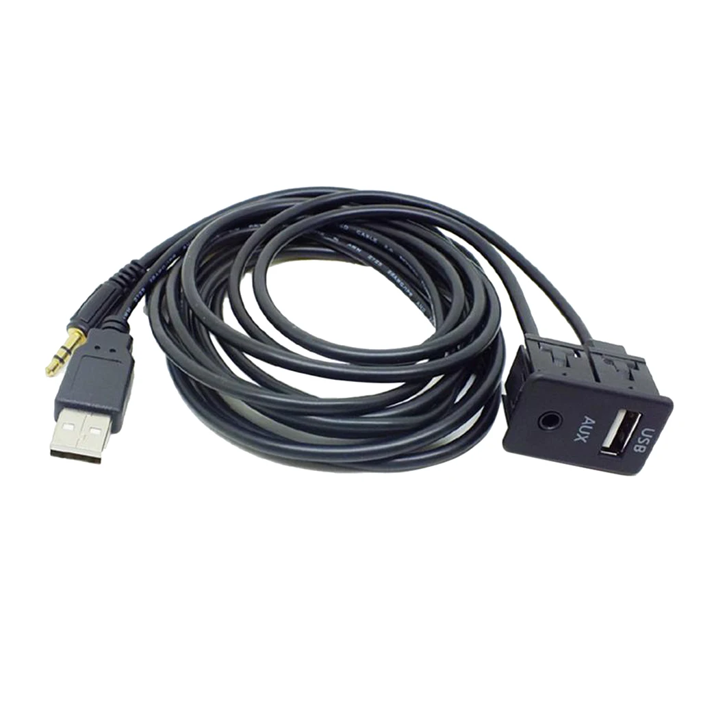 MagiDeal Car 3.5mm Usb Aux Headphone Male Jack Flush Mount Adapter Panel