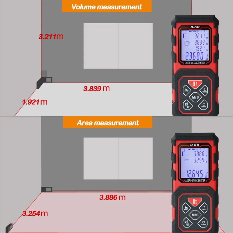 MAKINGTEC Laser Rangefinder Distance Meter 60M80M100M Digital Tape Measure Range Finder Roulette Laser Length Measuring Meter MAKINGTEC Laser Rangefinder Distance Meter 60M80M100M Digital Tape Measure Range Finder Roulette Laser Length Measuring Meter
