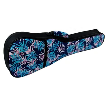 

Soprano Concert Tenor Ukulele Soft Bag Blue Leaves Case Gig Padded Pattern Creative Gifts Kids Girl Boy