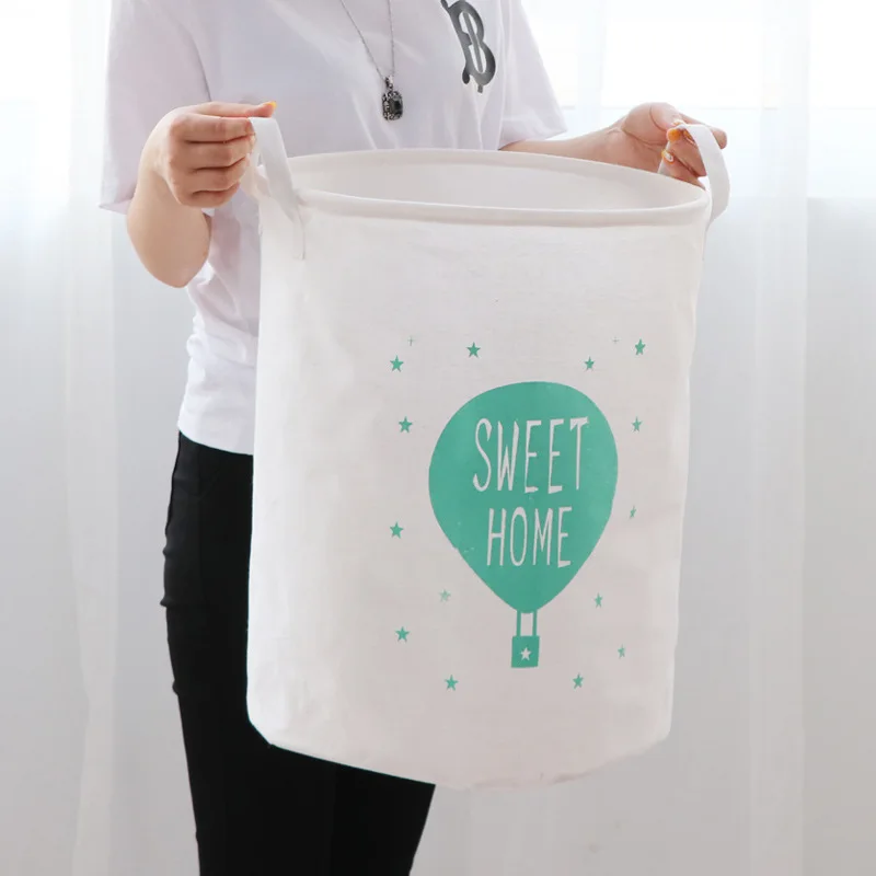 45*35 см водонепроницаемый складной большой хлопок белье арт корзина с крышкой для