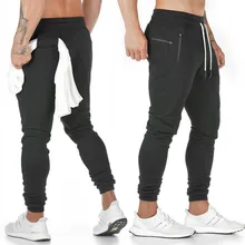 Новинка, мужские спортивные штаны, повседневные эластичные хлопковые мужские спортивные штаны, обтягивающие спортивные штаны, штаны для бега
