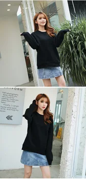 

Solid color sweatshirt autumn and winter women's sweatshirt casual hoodie