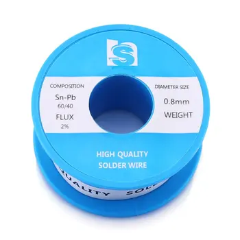

Solder Wire Tin 0.8mm CF-10 Sn-Pb 60/40 Flux 2% Lead Roll Clean Rosin Welding Core Soldering Wire Flux Reel Tube 50g