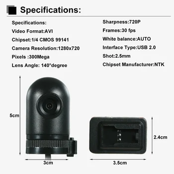 

Hot 140 Degree Wide Angle HD 720P USB DVR front Camera Recording video Supporting Android 7.1 6.0 5.1 Car Radio DVD