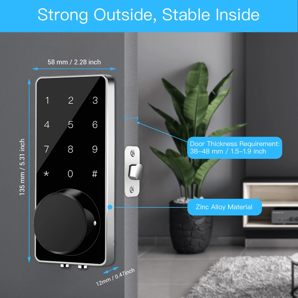 Умный Замок без ключа замок двери Засов цифровой электронный Bluetooth дверной с