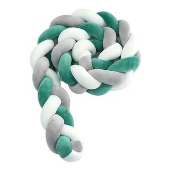

4M Long Baby Bed Bumper Protector In The Crib Baby Pillow Cushion for Newborn Infant Knot Braided Bed Bumper