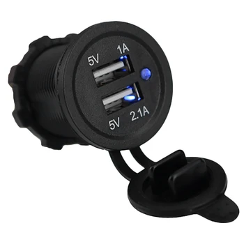 

12V Waterproof Car Boat Motorcycle Cigarette Lighter Sockets Power Plug Outlet with LED