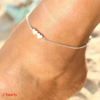 

Girl Fashion Simple Heart Ankle Bracelet Chain Beach Foot Jewelry Fashionable Classic Beautiful Accessories Dropshipping