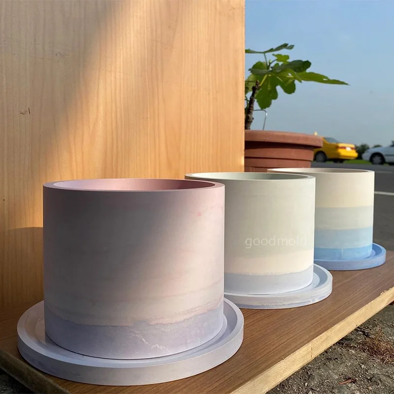 Large Silicone Mold for Concrete Flowerpot Pot DIY Round Cement