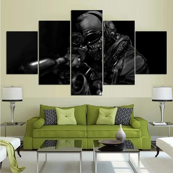 

Home Decor 5 Piece HD Call of Duty: Ghosts Game Posters Painting For Living Room Decoration Pictures Wholesale Home Decor