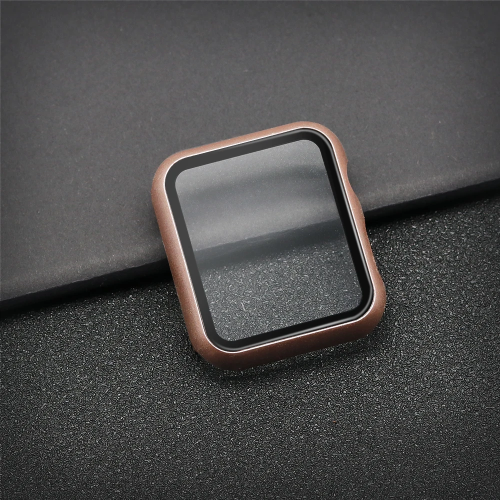 Glass+Case Protection Apple Watch Case Series 7 se 654 321 Bumper for iWatch 45mm 41mm 42mm 38mm 40mm 44mm Protector Apple Watch