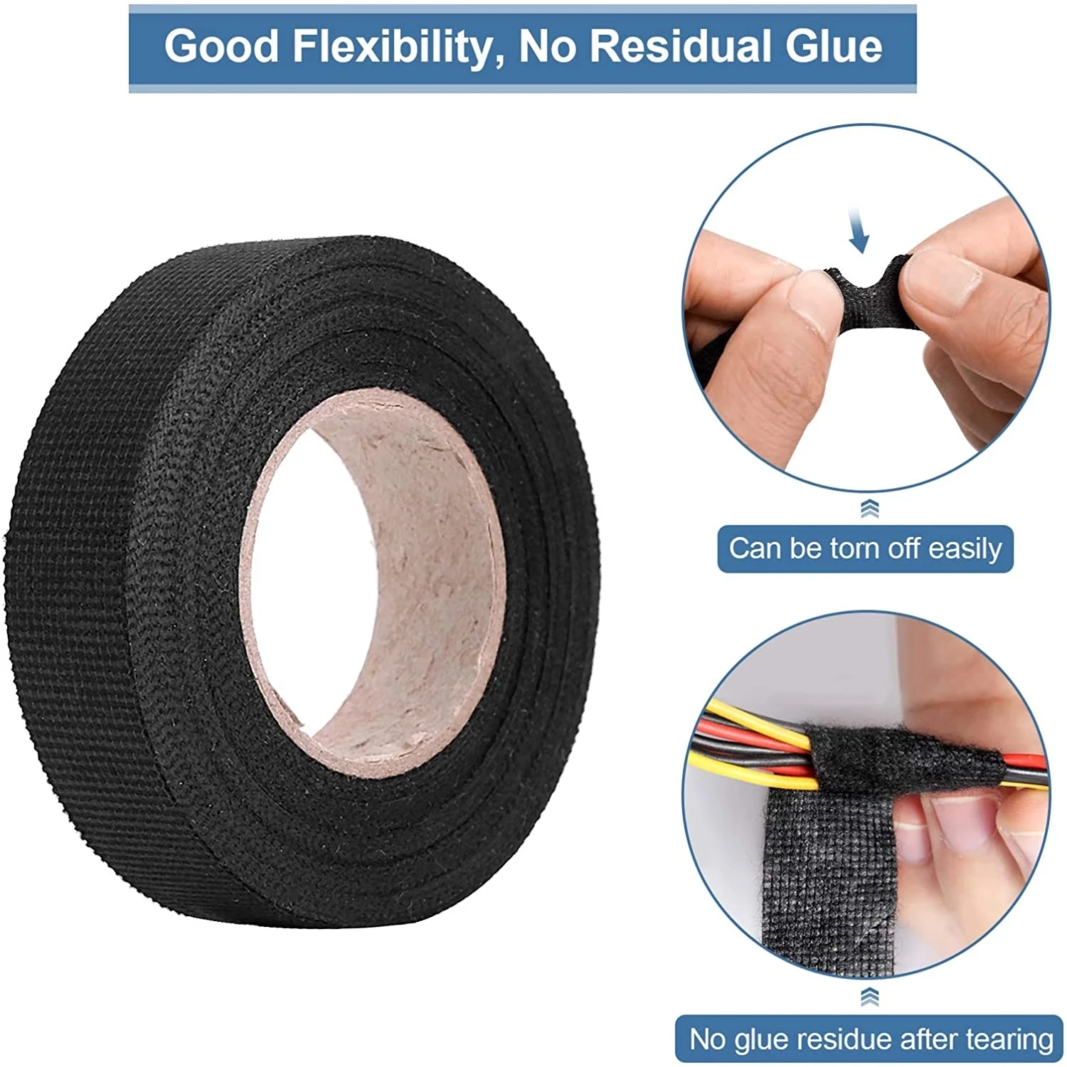 15 Meter Heat-resistant Flame Retardant Tape Coroplast Adhesive Cloth Tape For Car Cable Harness Wiring Loom Protection Tape