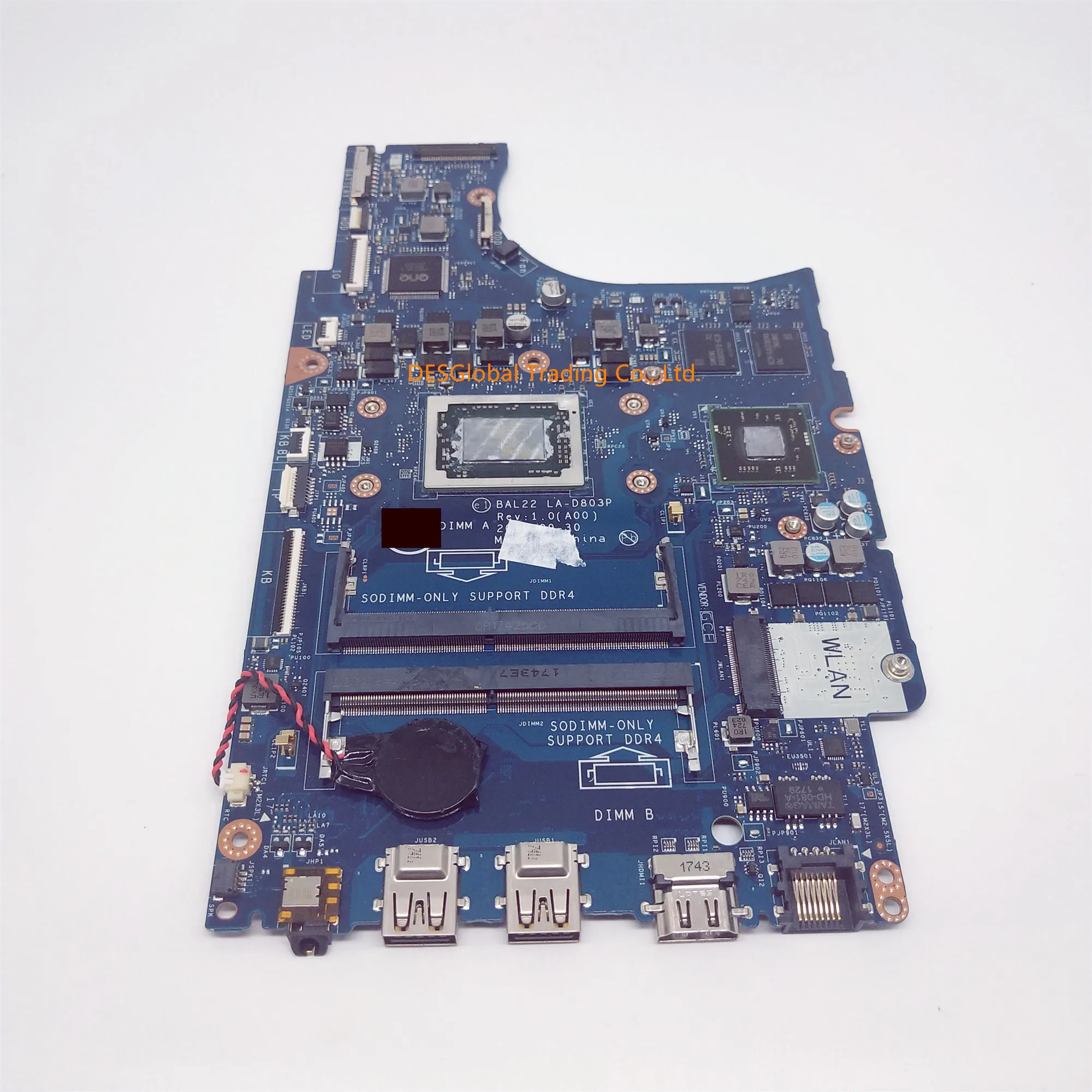

For Dell Inspiron 5565 Laptop Motherboard DDR4 CN-0R1WJH 0R1WJH R1WJH Mainboard BAL22 LA-D803P Fully Tested 100% Working