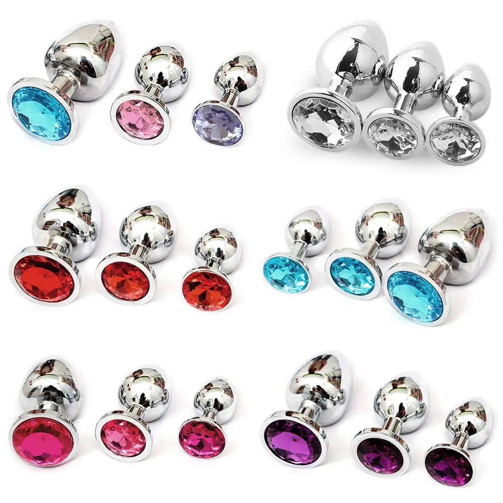Anal toys butt plug erotic 3Pcs/set Plug Round Shaped Base With Jewelry Butt Sex Toys for Men Gay Play dropshipping | Красота и
