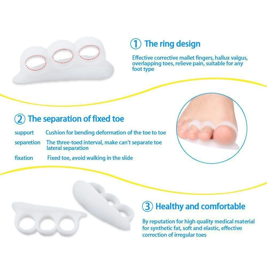 10PCS-Toe подтяжкиВыпрямитель для большого пальца выпрямитель для ног xvalgus инструмент профессиональный массажерМассажер для ногдля большого пальца на ногенакладки на ноги для кривых ногразделитель пальцРельефный пр