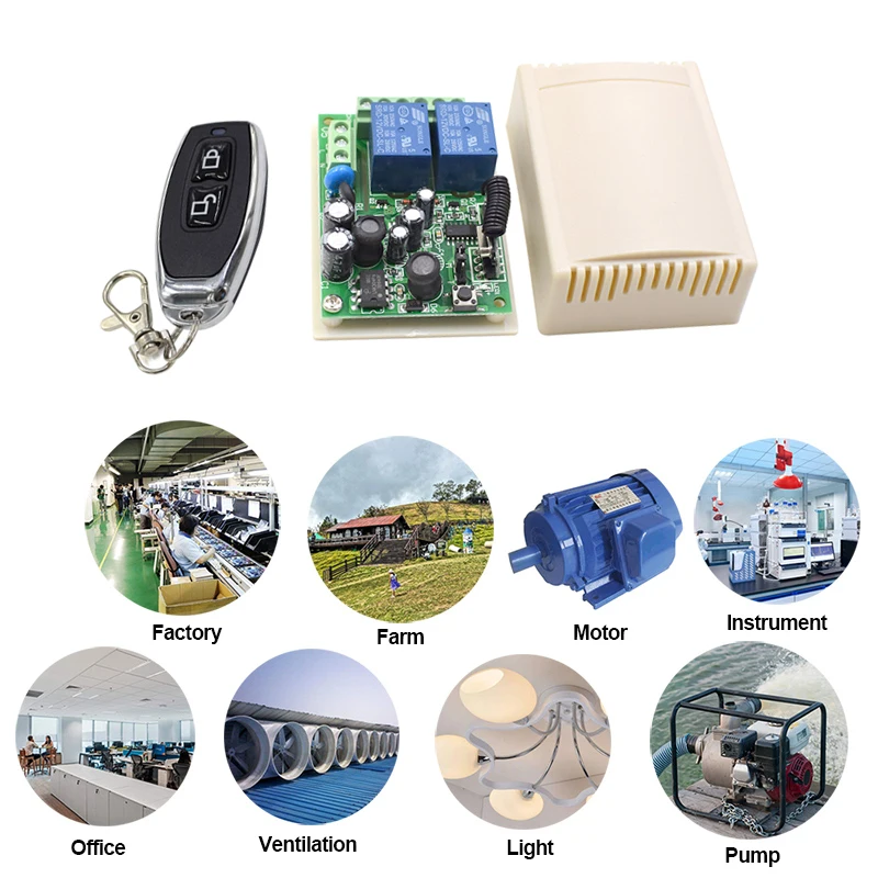 433MHz Universal Wireless Remote AC 110V 220V 2CH rf Relay and Transmitter Remote Control Garage/gate/Light/Fan/Home appliance