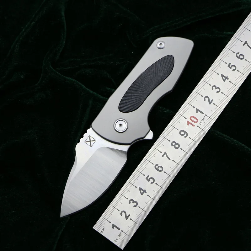 

LOVOCOO YX630 folding knife 14C28N blade TC4 titanium G10 handle camping hunting fishing survival pocket fruit knives EDC tools