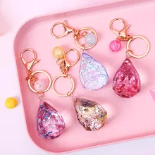 1673 креативные капли воды зыбучий песок брелок Подвеска Милая звезда кристалл декоративный кулон сумка для ключей орнамент