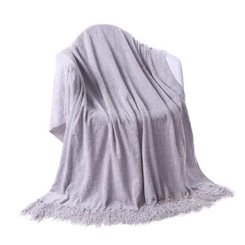 

Battilo Fluffy Chenille Knitted Throw Blanket with Decorative Fringe for Home Décor Bed Sofa Couch Chair, 50" x 60"