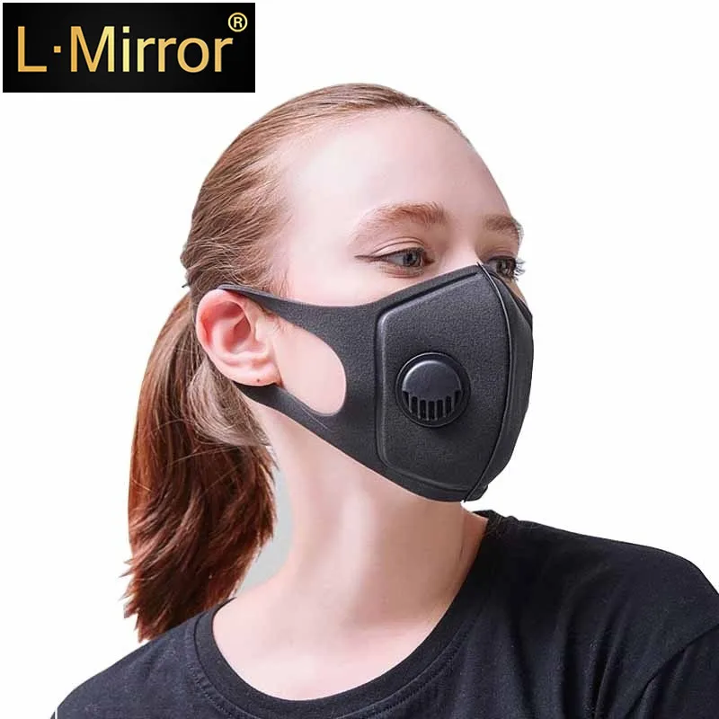 

L.Mirror 2Pcs Fashion Respiratory Dust Mask Upgraded Version Red Lip Style Men & Women Anti-fog Haze PM 2.5 Pollen 3D Cropped