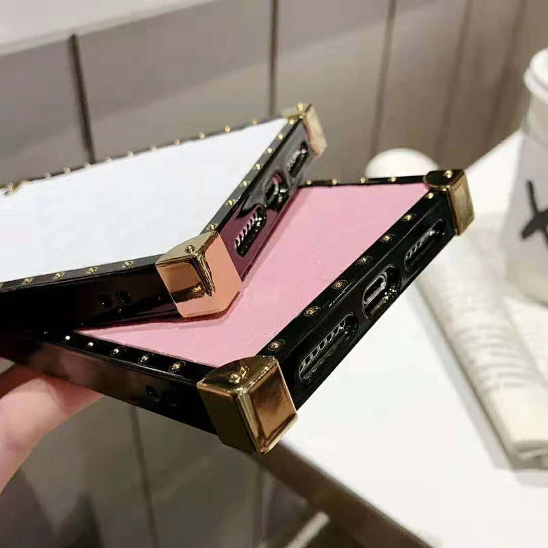 Luxury Cute Small Fragrance Grid Metal Sheepskin Soft Silicone Phone Case for iphone X 7 6s 6 S 8 plus X XS Max XR Fashion Cover (10)