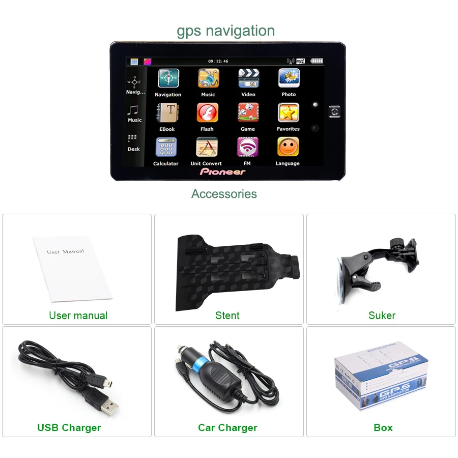 7 дюймов 800*480 Испания Автомобильные GPS навигация MSB2531 800Mhz FM DDR3 128M 4GB FM 800HZ OS CE 6,0 автомобильного gps-навигатора
