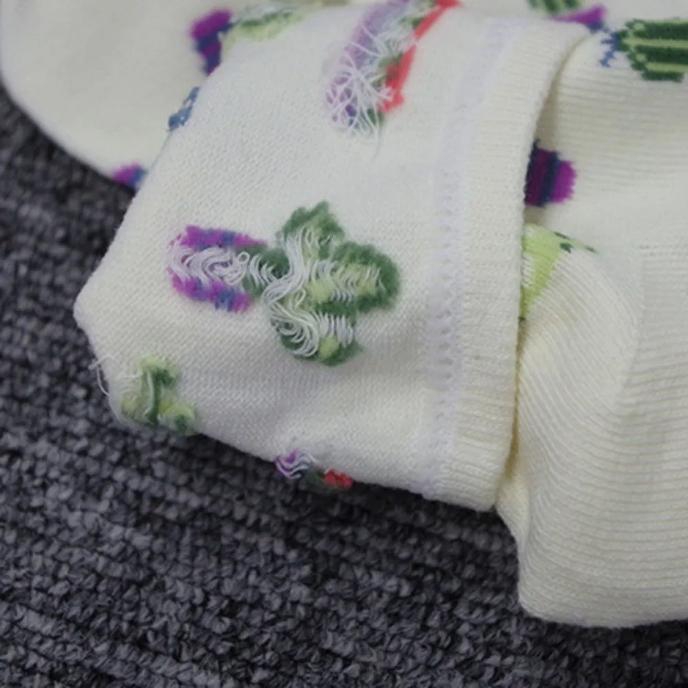 1 пара, унисекс, повседневные плотные носки для взрослых, милые короткие носки с принтом кактуса, модные носки в стиле Харадзюку, хип-хоп, мягкий хлопковый носок# A
