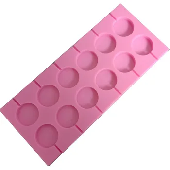 

12 Uniform Open Round Lollipop Silicone Chocolate Mold Soft Candy Mold Food Grade Silicone DIY Baking Mold C139